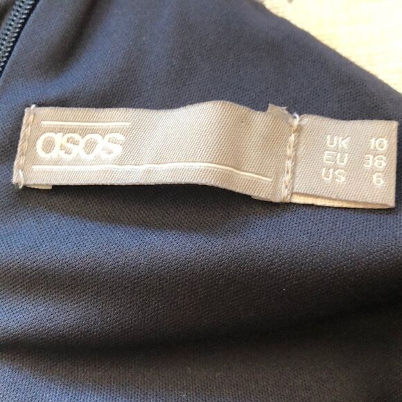 ASOS dark navy blue one shoulder dress - Picture 7 of 8